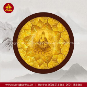 Tranh trúc chỉ phòng thờ Mandala Phật Quan Âm