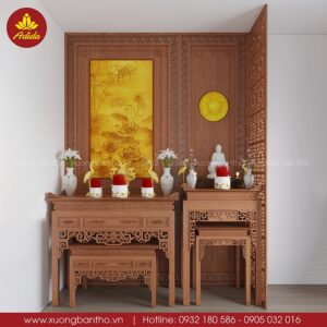 bàn thờ phật kết hợp bàn thờ gia tiên
