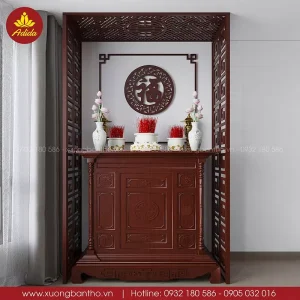 bàn thờ chung cư gỗ gõ đỏ
