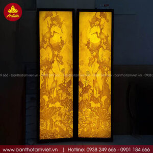 tranh trúc chỉ hạc sen