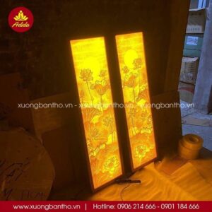 tranh trúc chỉ sen trăng