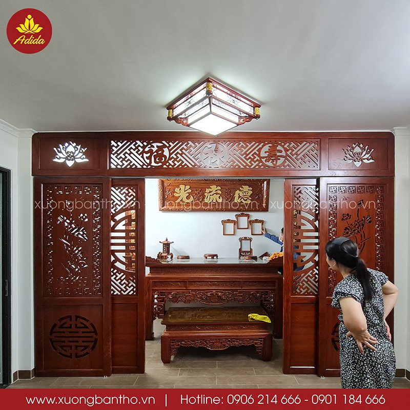 vách ngăn phòng thờ đẹp