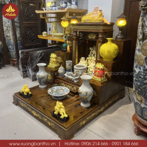 bàn thờ ông địa gỗ sồi