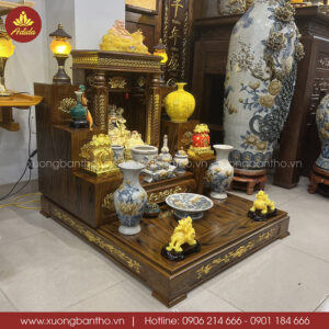 bàn thờ ông địa thần tài gỗ sồi