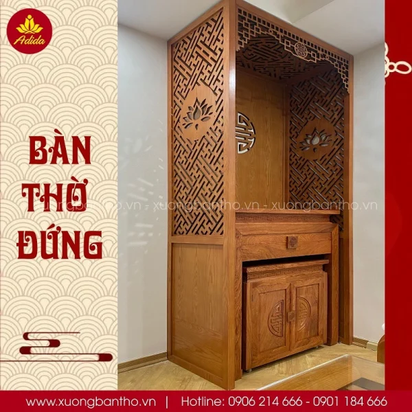 bàn thờ đứng chung cư hiện đại