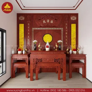 bàn thờ gỗ gõ đỏ