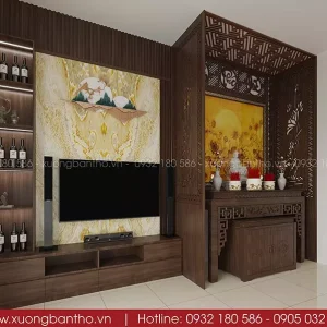 bàn thờ cao cấp gỗ gõ đỏ