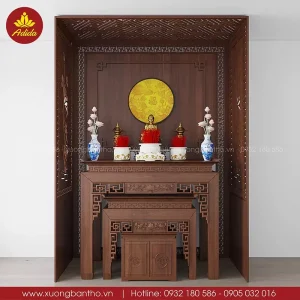mẫu bàn thờ gỗ gõ đỏ