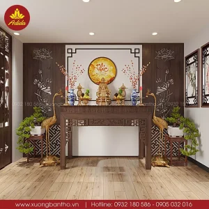 bàn thờ phật gỗ gõ đỏ