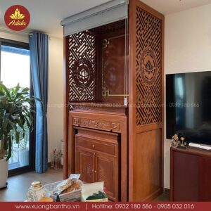 bàn thờ chung cư gỗ hương