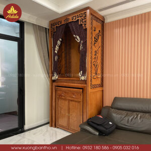 bàn thờ chung cư gỗ gõ đỏ