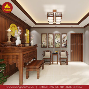 bàn thờ gỗ sồi 3 cấp