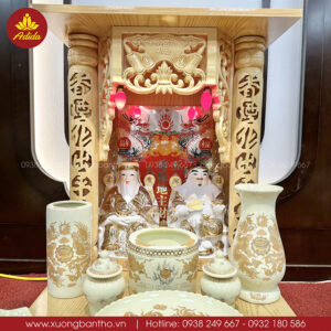 mẫu bàn thờ ông địa chạm khắc hoa văn