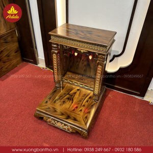 bàn thờ thần tài màu nâu óc chó