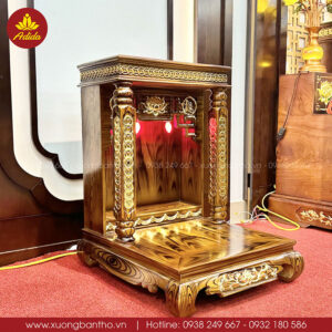 bàn thờ ông địa hoa sen dát vàng