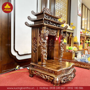 bàn thờ ông địa thần tài màu nâu