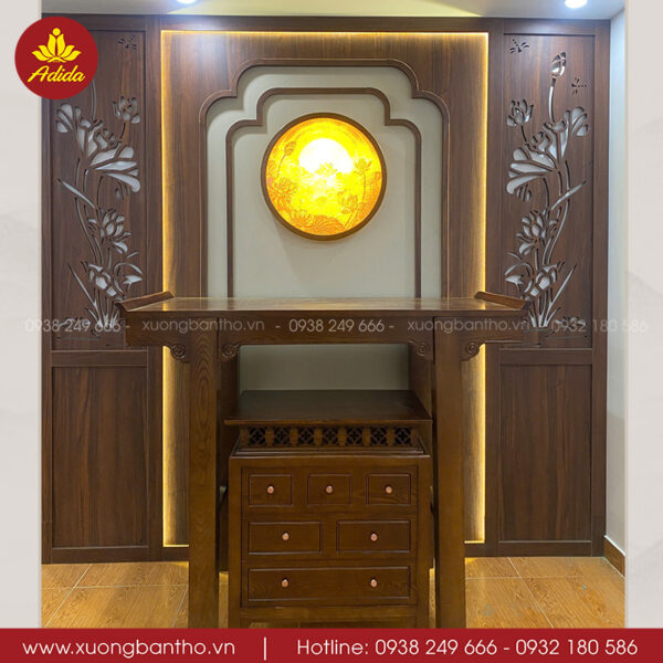 Bàn thờ đứng gỗ Sồi đẹp, kiểu dáng hiện đại – TT197