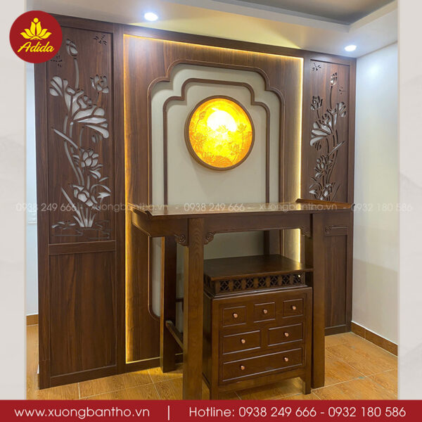 Bàn thờ đứng gỗ Sồi đẹp, kiểu dáng hiện đại – TT197 - Ảnh 2