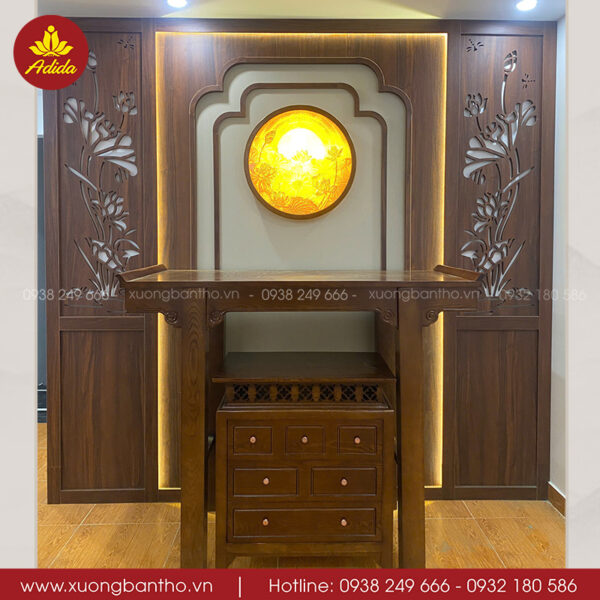 Bàn thờ đứng gỗ Sồi đẹp, kiểu dáng hiện đại – TT197 - Ảnh 3
