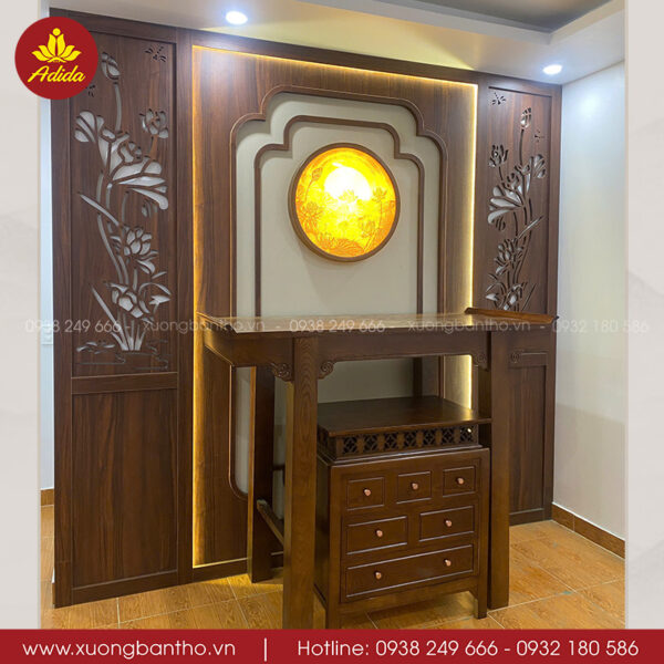 Bàn thờ đứng gỗ Sồi đẹp, kiểu dáng hiện đại – TT197 - Ảnh 4