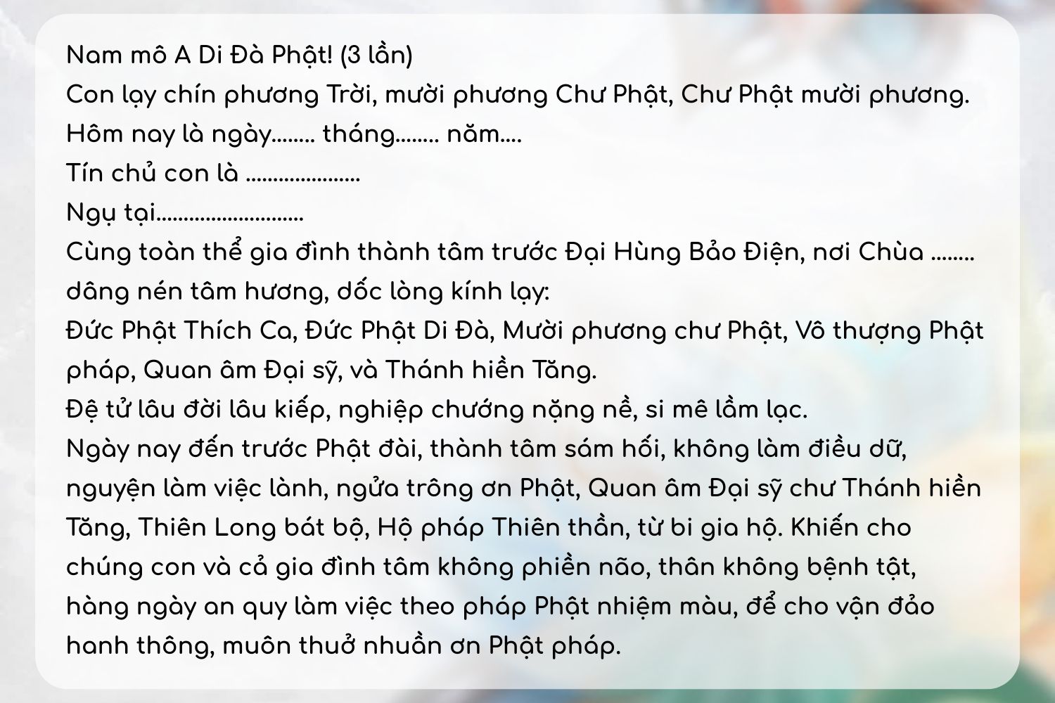 Văn Khấn Ban Tam Bảo Chuẩn Nhất Tại Chùa Và Tại Gia 5 Tham khảo các bài văn khấn