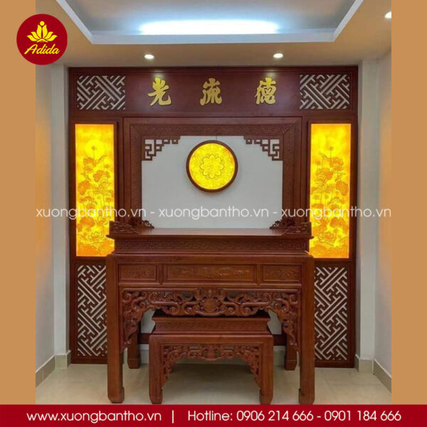 bàn thờ gia tiên gỗ Sồi cao cấp