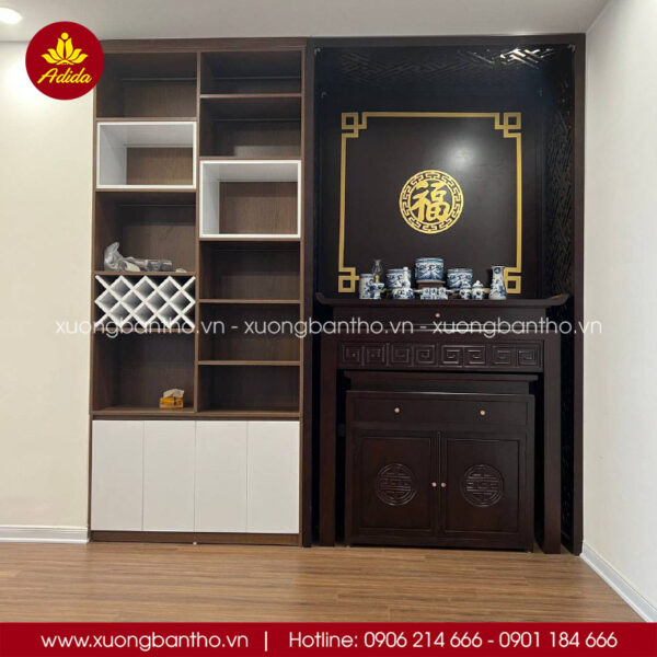 bàn thơ gỗ Sồi họa tiết hồi văn