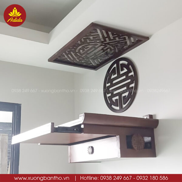 bàn thờ treo tường gỗ sồi