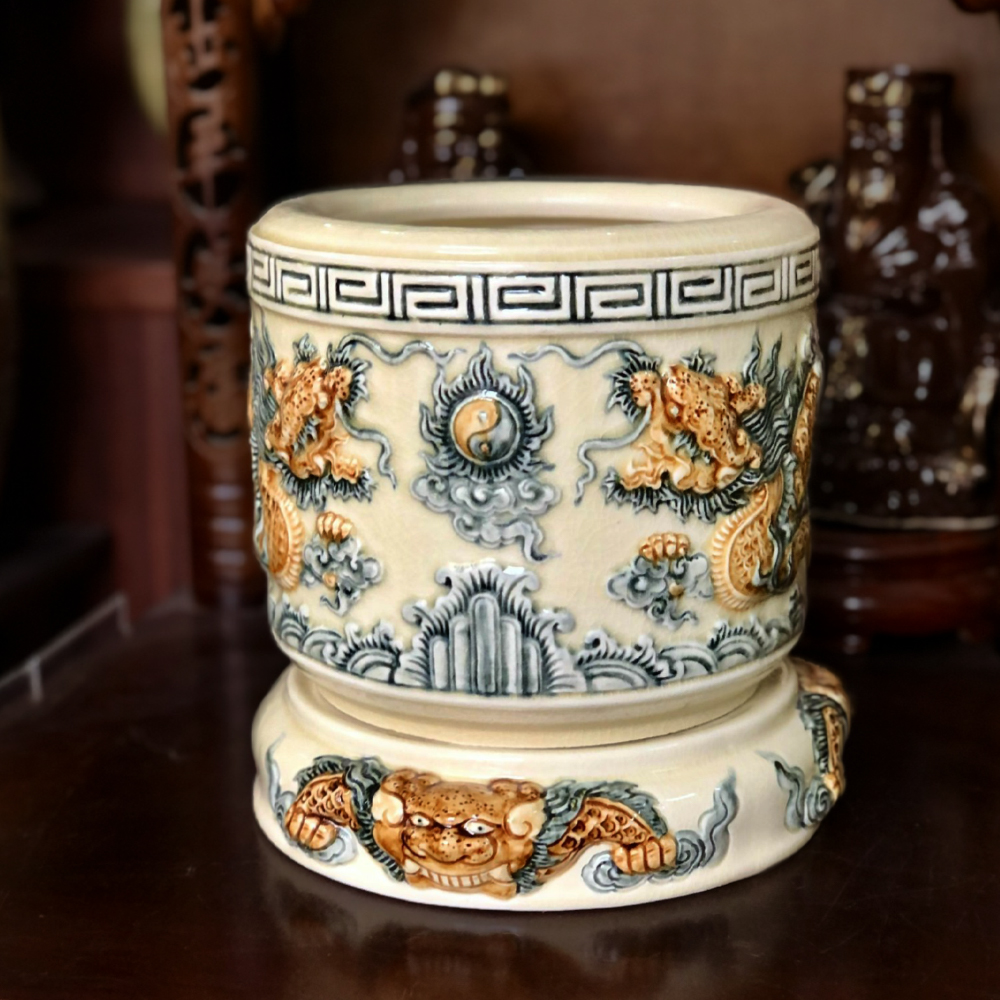 Mẫu bát hương đẹp gốm sứ Bát Tràng