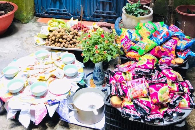 Mâm cúng chúng sinh Rằm tháng 7 đơn giản