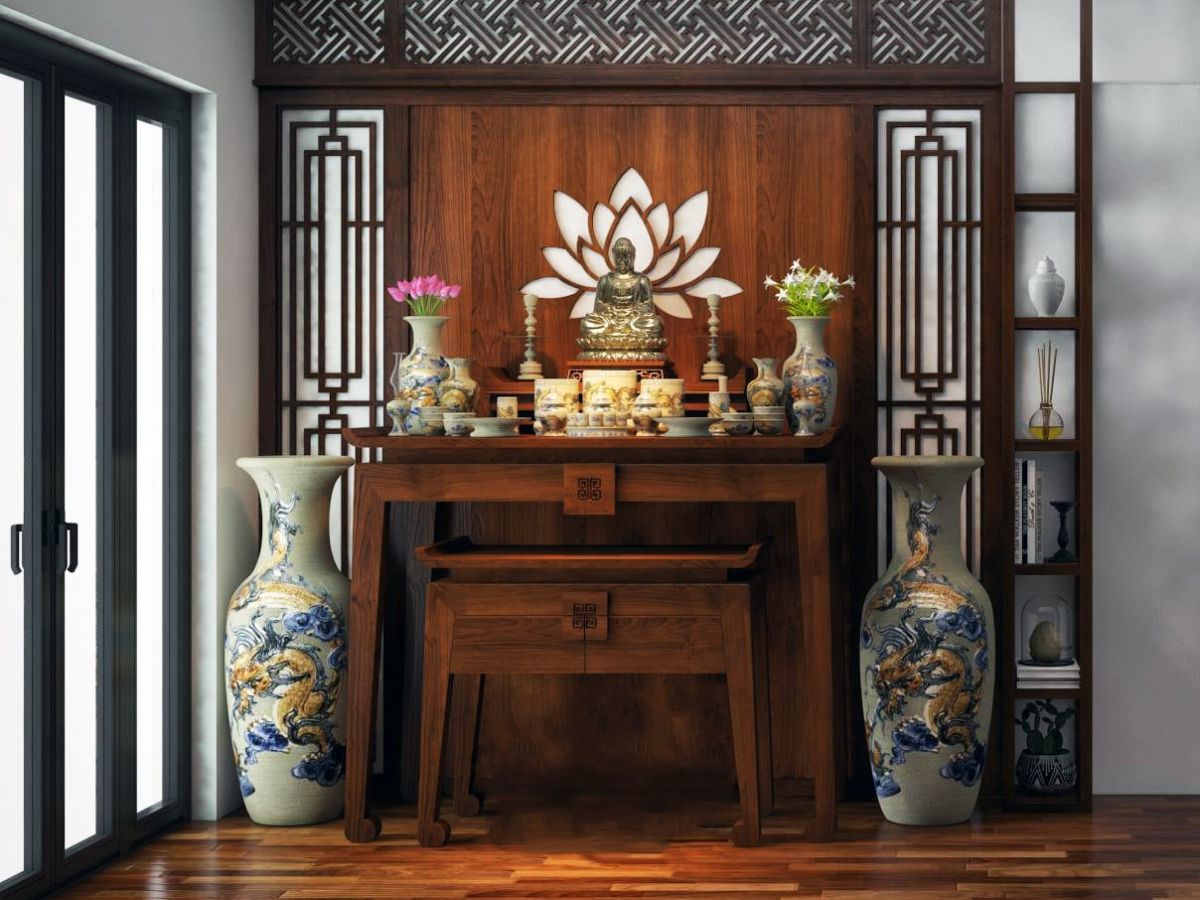 Mẫu trang trí bàn thờ Phật đẹp