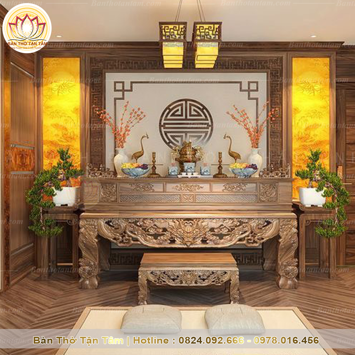 bố trí phòng khách nhà cấp 4 có bàn thờ