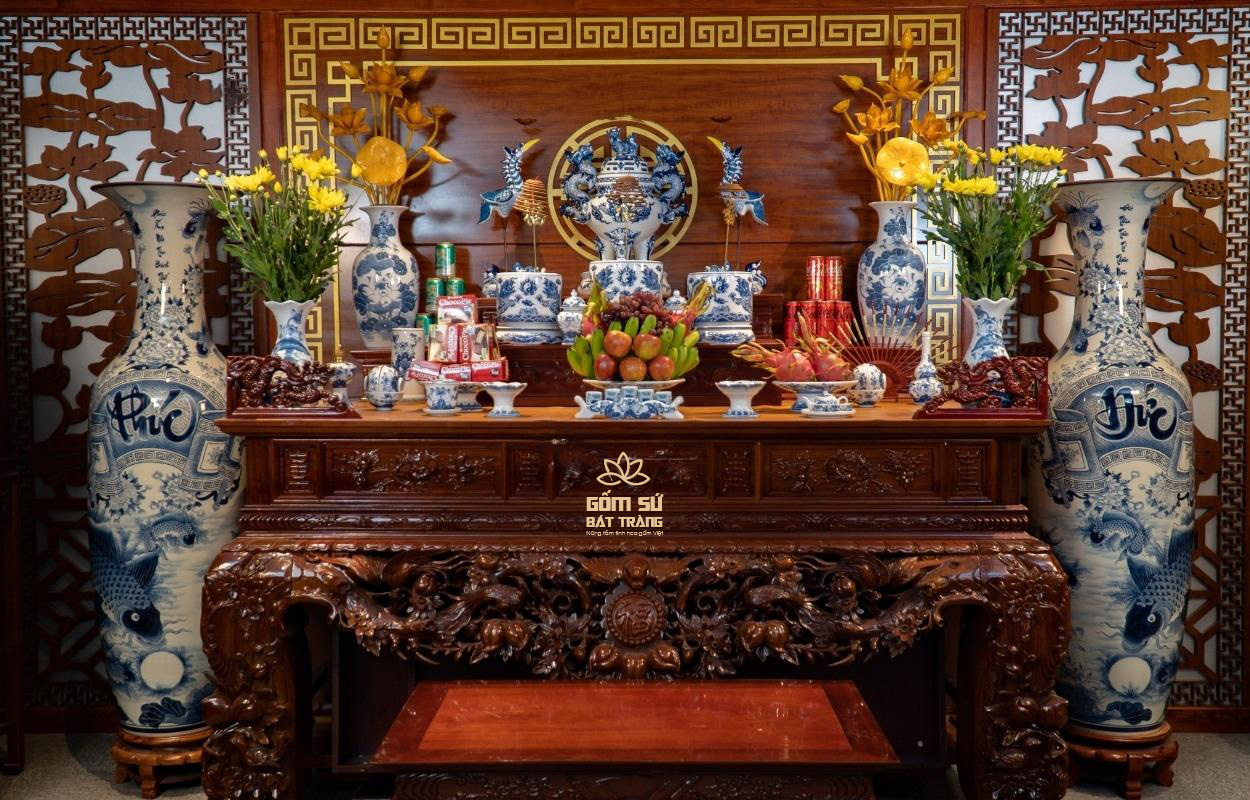 sơ đồ bài trí bàn thờ gia tiên đúng cách