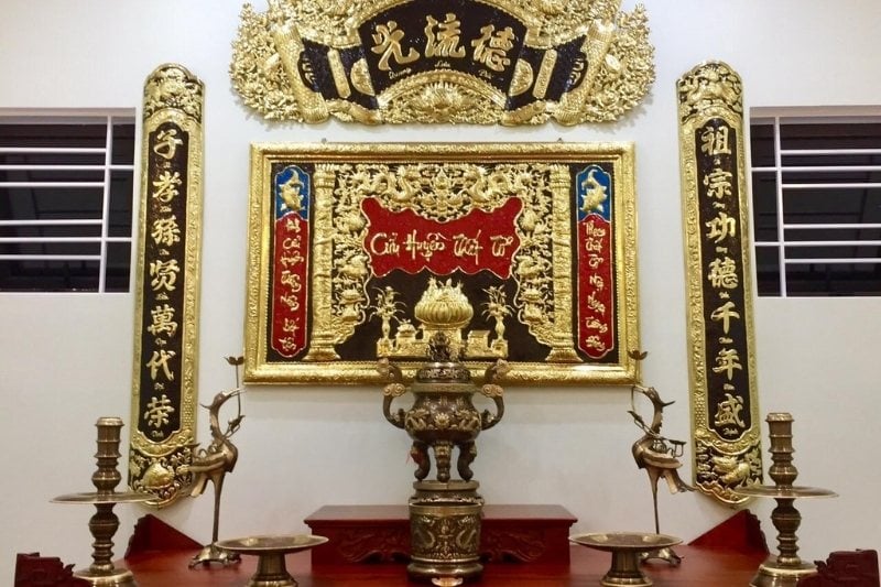 Bộ cửu huyền thất tổ chữ thư pháp