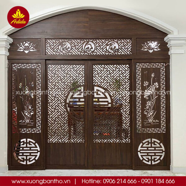 vách ngăn phòng thờ thiết kế độc đáo