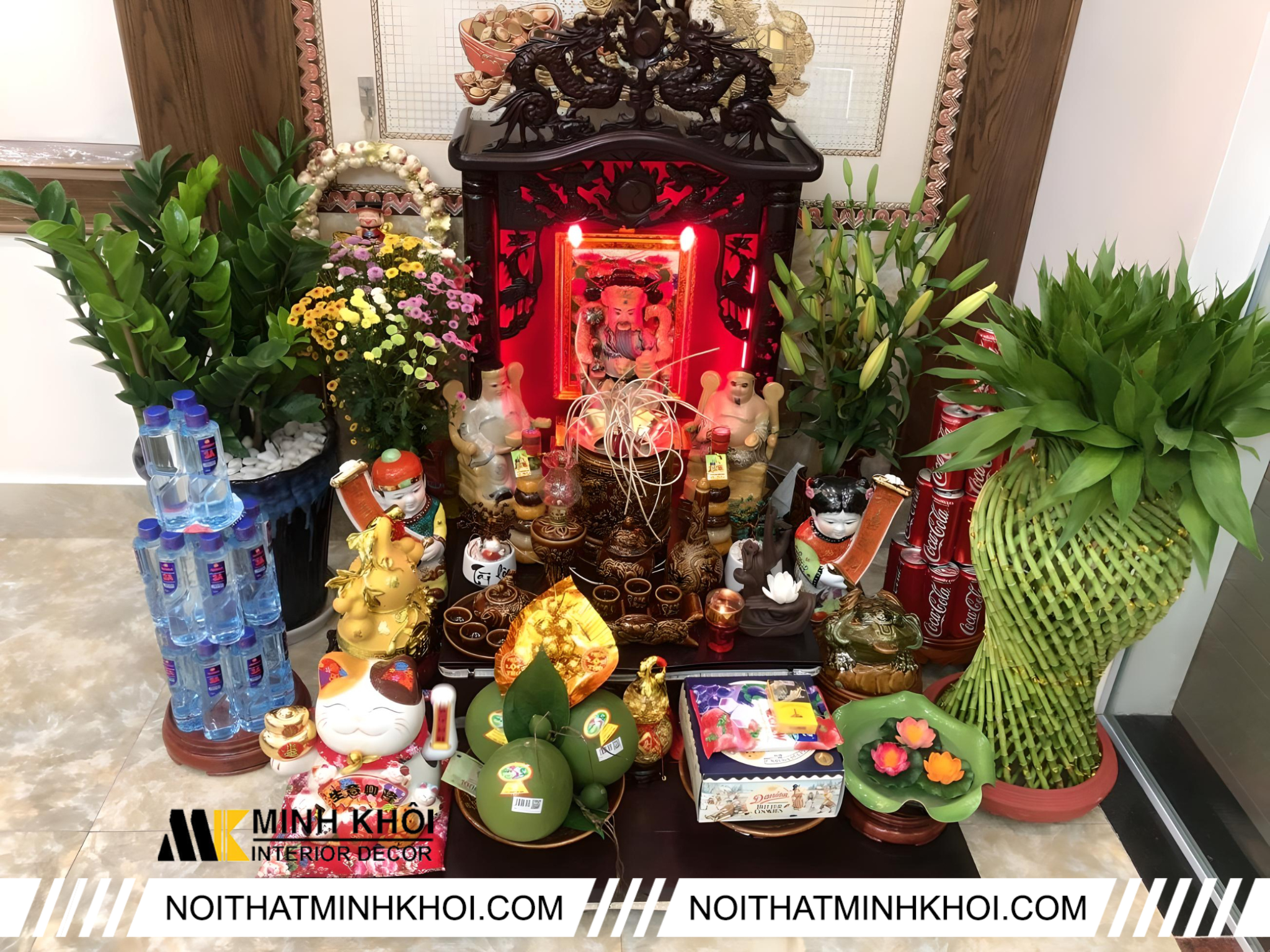 cây phong thuỷ để bàn thờ thần tài