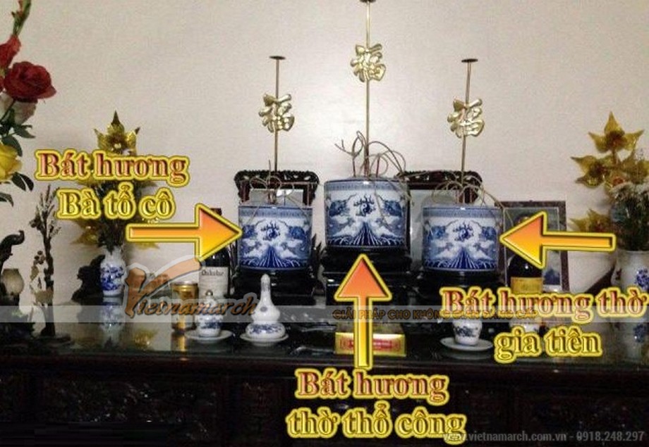 Hướng Dẫn Thứ Tự Thắp Hương Trên Bàn Thờ 3 Bát Hương Đúng 3 Thứ tự thắp hương trên bàn thờ 3 bát hương
