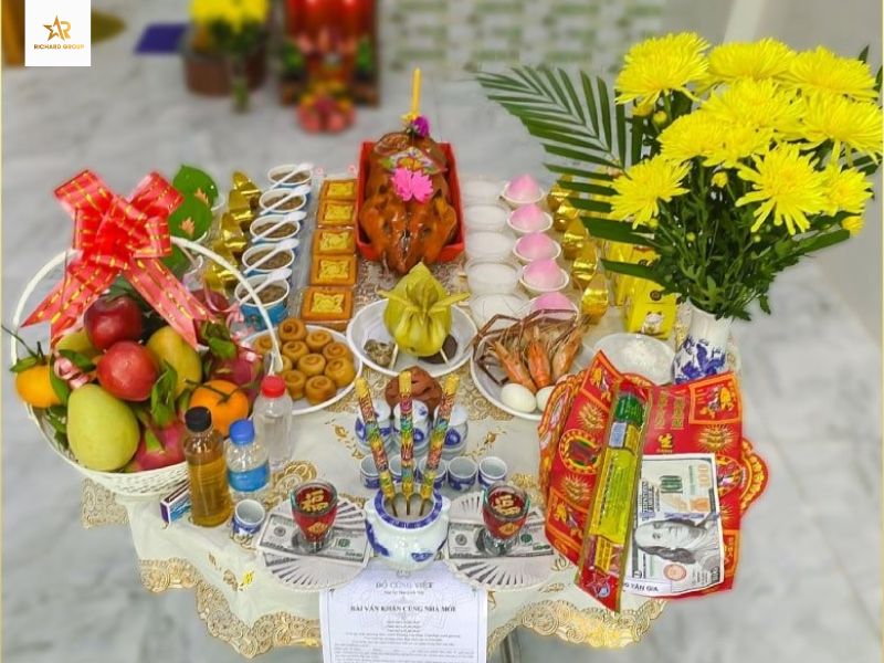 Mâm ngũ quả cúng nhập trạch
