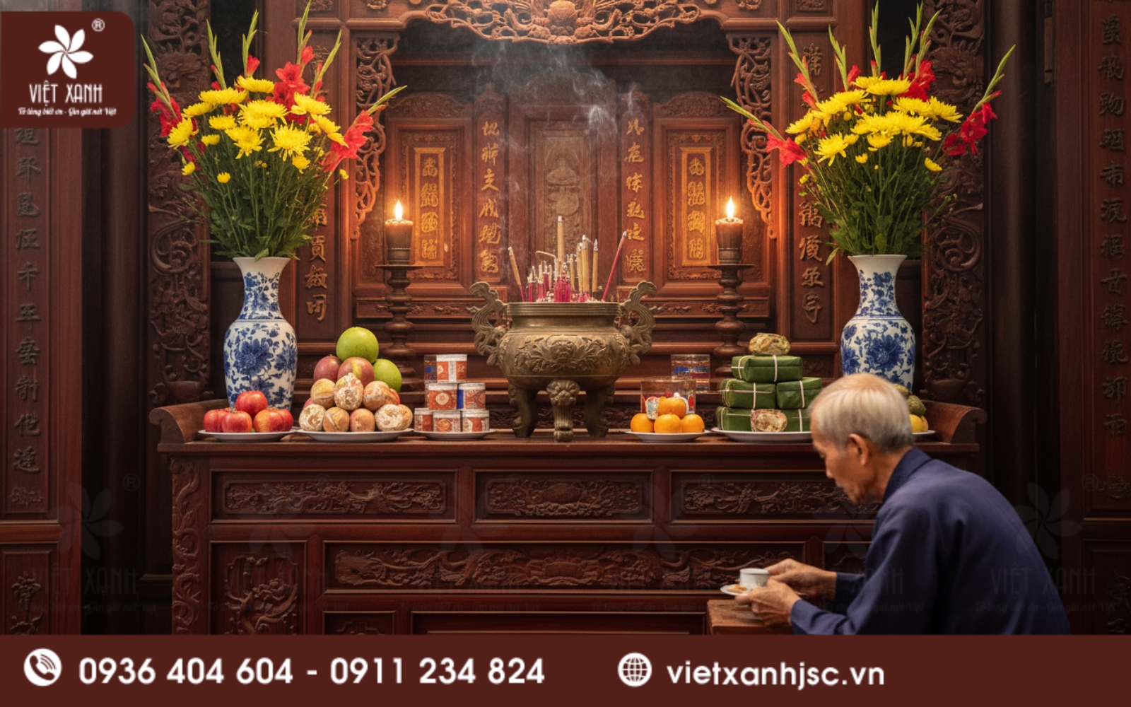 bao sái ban thờ cuối năm