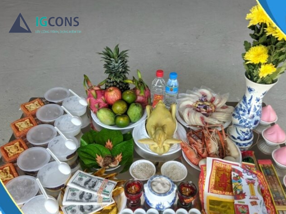 mâm cúng lễ xin bán nhà đất