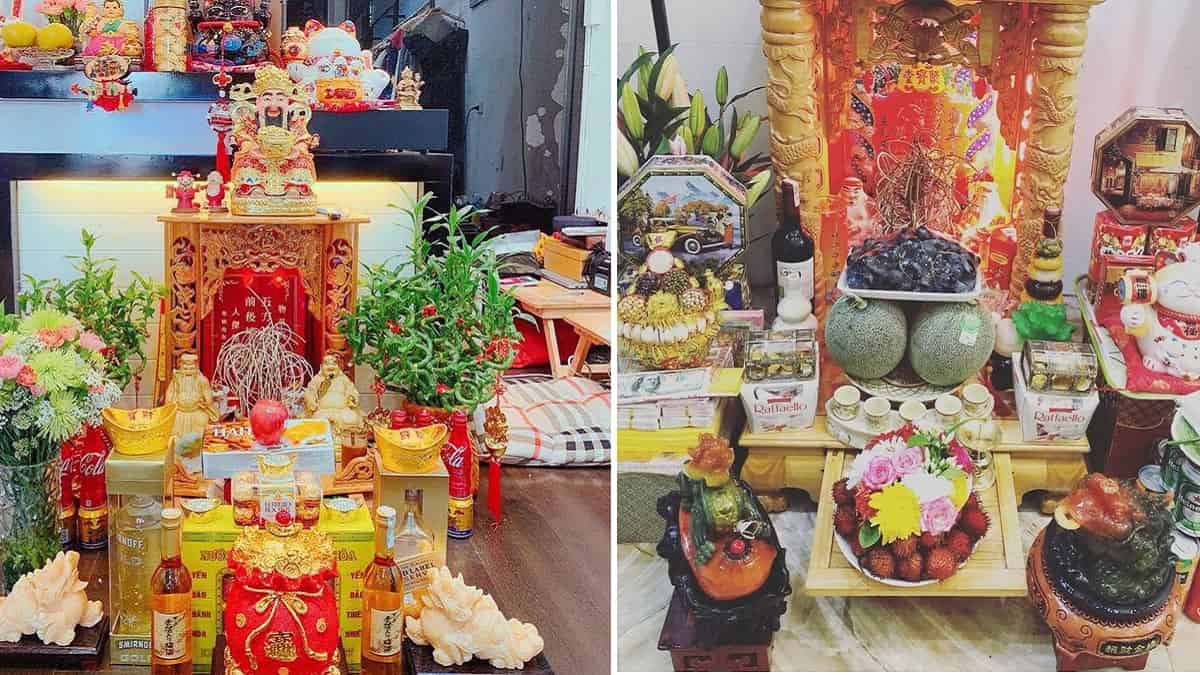 Hướng dẫn trang trí bàn thờ ông địa ngày Tết hút tài lộc 2 trang trí tết bàn thờ ông địa