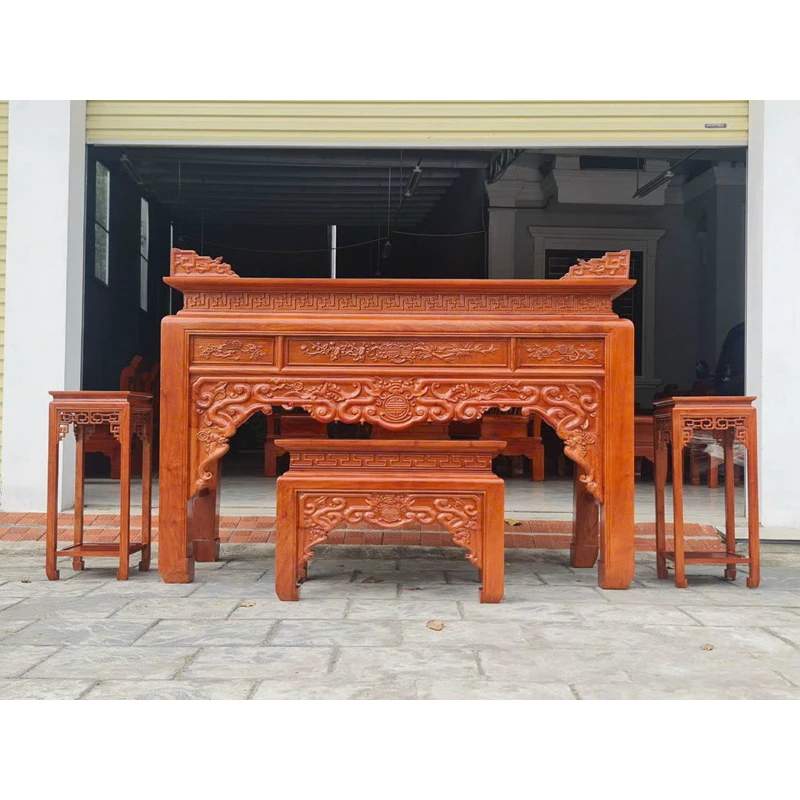 Mẫu án gian thờ gỗ mít đẹp trang nghiêm